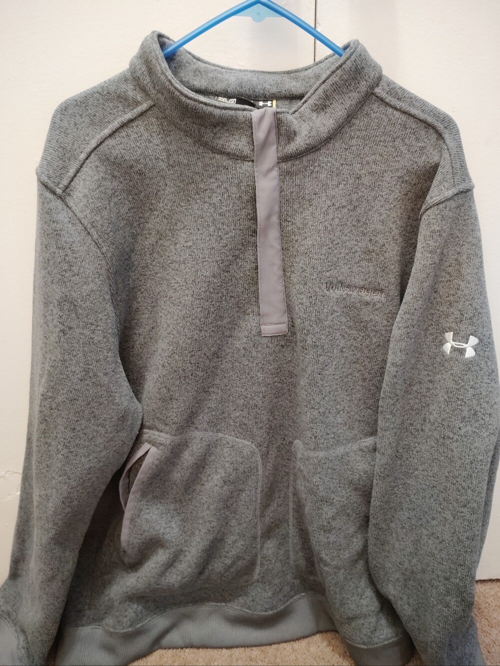 Under Armour Half Zip Fleece Jacket Gray Volkswagen Logo Men's  Sz. XXL